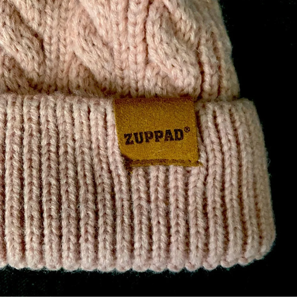 ZUPPAD Kids Pink Knit Pom Pom Beanie